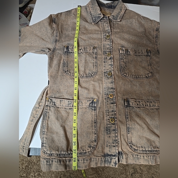 Sessun Ladies Faded Denim  Jacket With Belt Size S Oversized See Measurements - Picture 12 of 14